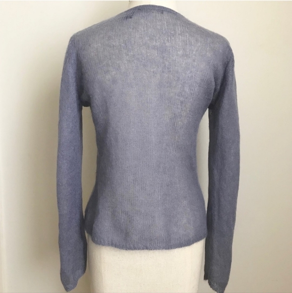 💜 Anthropologie Lightweight Mohair Blend Sweater L - Picture 3 of 3